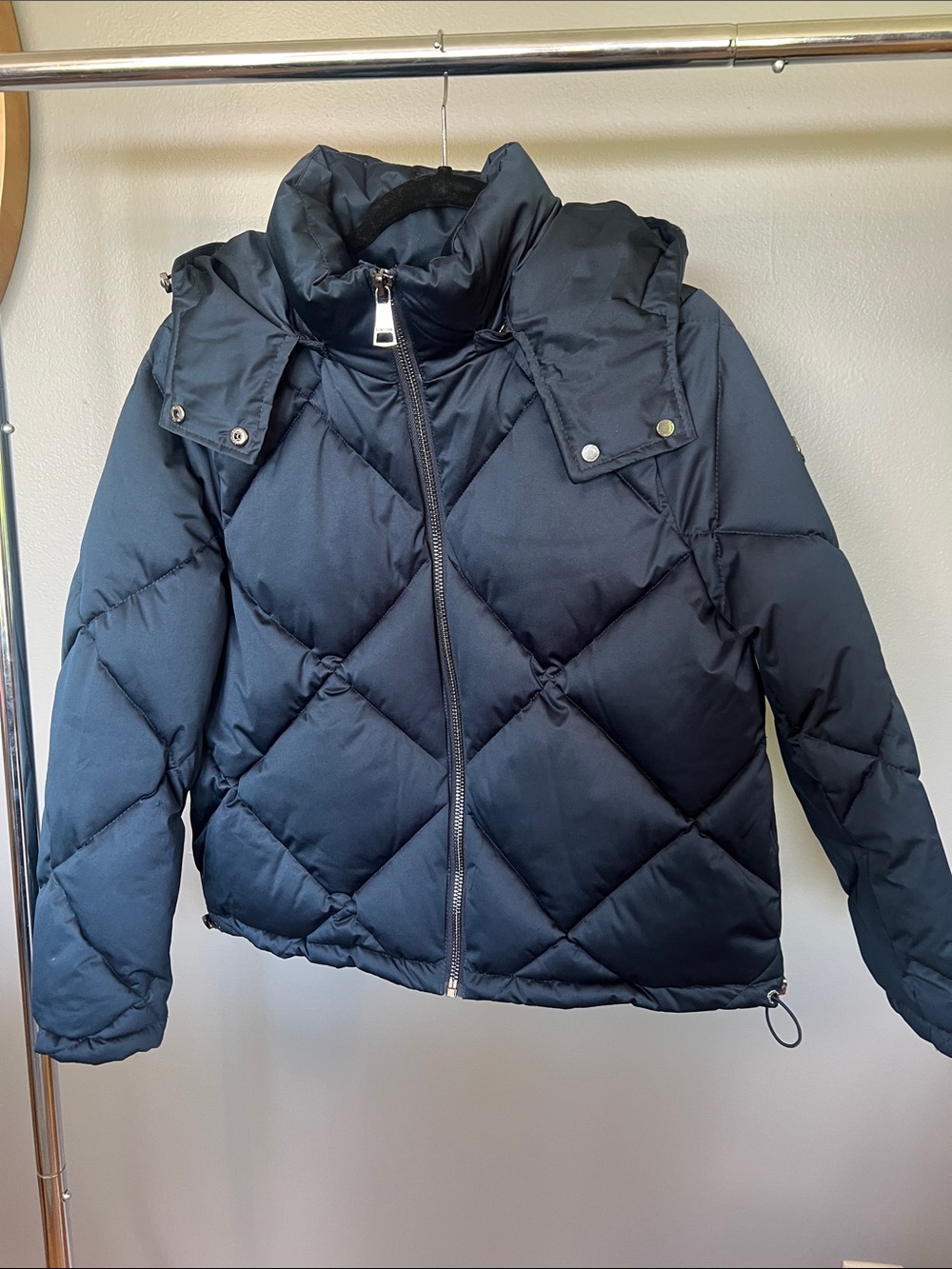 Calvin Klein Diamond-Quilt Black Puffer Jacket